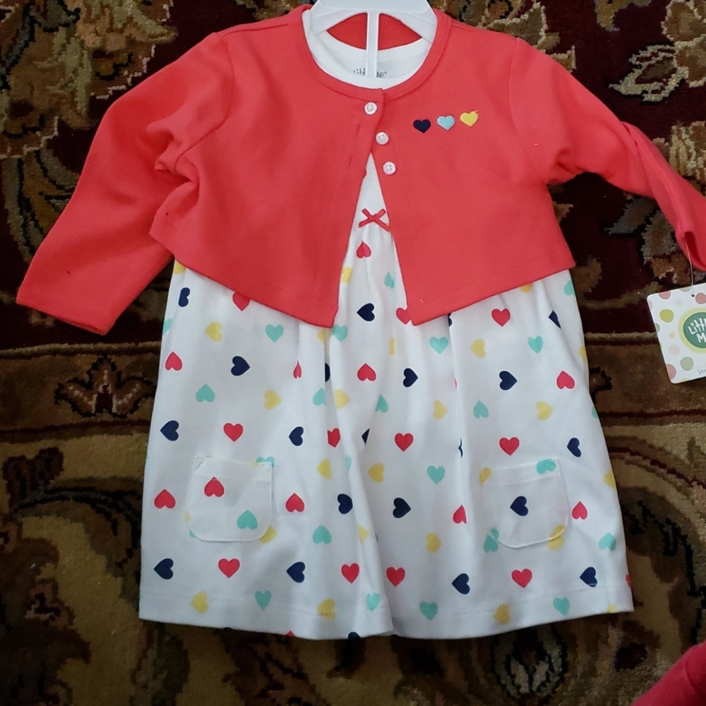 Heart dress with matching sweater.